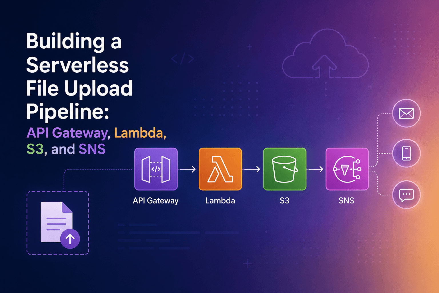 Building a Serverless File Upload Pipeline: API Gateway, Lambda, S3, and SNS